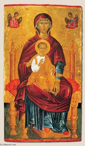 Mother Of God Enthroned — Andreas Ritzos, Byzantine
