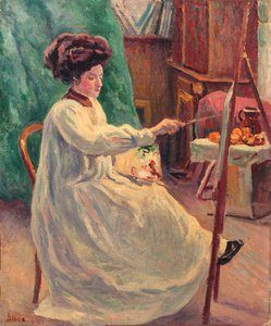Young Woman Painting — Maximilien Luce