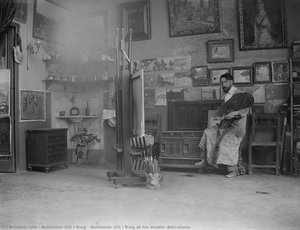 Baldomer Gili i Roig at his studio (Barcelona)