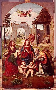 LA SAINTE FAMILLE AVEC SAINTE ELISABETH, SAINT JOACHIM ET LE PETIT SAINT JEAN BAPTISTE
