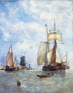 Sailing Ships Off The Dutch Coast — Paul Jean Clays