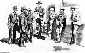 High Finance At The Crossroads — Frederic Remington