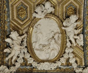 Marble Medallion Depicting St. John The Baptist Preaching In The Desert, Chapel Of St. John The Baptist — Bernardino Ludovisi
