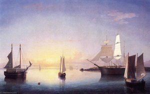 Gloucester Hafen Bei Sonnenuntergang — Fitz Henry Lane