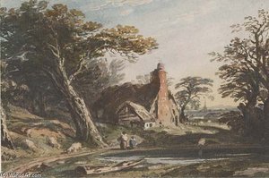 Figures By A Cottage — John Varley I (the Older)