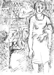 Waitress At The Coffee — Mikhail Fiodorovich Larionov