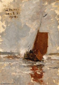 Sailing Barges At Sea