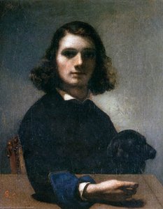 Selbstporträt Mit Einem Schwarzen Hund — Gustave Courbet, Contemporary Realism