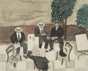 Four Men At A Cafe — Yiannis Tsaroychis