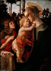 Virgin And Child With Young Saint John The Baptist — Sandro Botticelli
