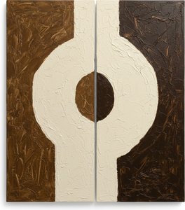 Monolithic Resonance Of Earth And Light In A Singular Sculptural Diptych — Laurent Fabre, Neo-abstract Art (modern Abstract Compositions)