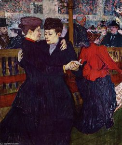At The Moulin Rouge The Two Waltzers — Henri De Toulouse-lautrec