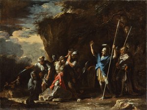 The Deaf-mute Son Of King Croesus Prevents The Persians From Killing His Father — Salvador Rosa, Baroque