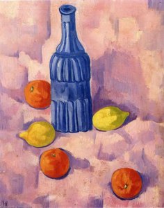 Blue Bottle, Orange And Lemons — Marsden Hartley