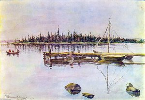 Lake Imandra. Resinification Nets. — Pyotr Konchalovsky