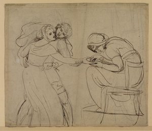 Sketch For The 'fortune Teller' — George Romney