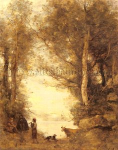 Le Joueur De Flute Du Lac D'albano — Jean-baptiste-camille Corot
