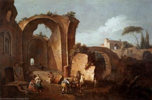 Landscape With Ruins And Archway — Giuseppe Zais