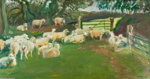 Exmoor Sheep — Sir Alfred James Munnings, Impressionism