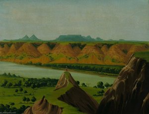 Gran Curva En El Alto Missouri, 1900 Millas Al Norte De St. Louis — George Catlin
