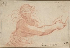 Half-figure Of A Bacchante With Outstretched Right Arm — Pietro Da Cortona
