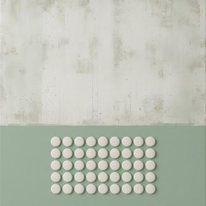 Weathered Cream And Sage Grid Of White Discs — David Moreau