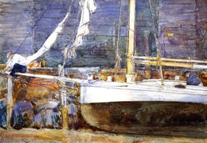 Drydock, Gloucester — Frederick Childe Hassam
