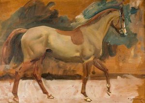 Study Of 'rufus', A Chestnut Horse, Bought At Exmoor 1951, Bred In Ireland, 16 Years Old — Sir Alfred James Munnings, Alfred James Munnings