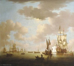 Seacape With Ships And Boats — Peter Monamy