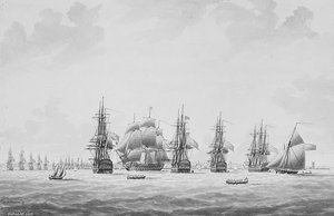 The Inshore Blockading Squadron Coming To An Anchor — Thomas Buttersworth