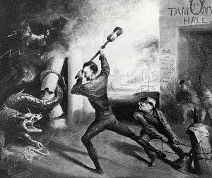 Lincoln Crushing The Dragon Of Rebellion, (painting) — David Gilmour Blythe