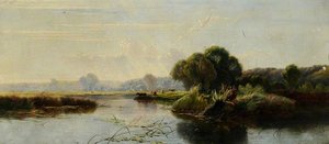 A Bright Day (sketch On The Thames) — Edwin Henry Boddington