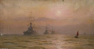 Hms 'orion' Leading The 2nd Battle Squadron Of The Home Fleet