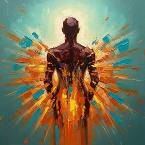 Radiant Emergence: A Monumental Study Of Shadow And Centrifugal Light — Christian Noiret, Contemporary Abstract