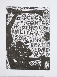 The people are against the military dictatorship. For a free Brazil