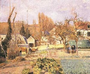 Kitchen Garden At The Hermitage, Pontoise — Camille Pissarro, Impressionist Landscape