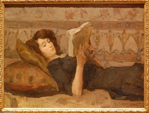 Girl Reading On A Divan — Isaac Lazarus Israels