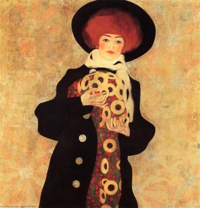 Frau Mit Schwarzem Hut — Egon Schiele, Art Nouveau