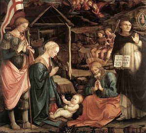 Adoration Of The Child With Saints — Filippo Di Tommaso Lippi