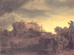 Landscape With A Castle — Rembrandt Van Rijn