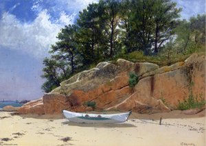 Dory On Dana's Beach, Manchester-by-the-sea, Massachusetts — Alfred Thompson Bricher