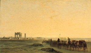 Carovana In Marcia Presso Rovine — Alberto Pasini, Orientalism