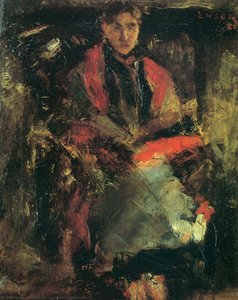 La Femme Au Chale Rouge — James Ensor, Symbolist Expressionism