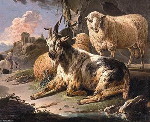 Italianate Landscape With A Goat And Sheep — Philipp Peter Roos