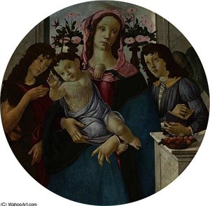La Madonna Y El Niño Con Dos Ángeles — Sandro Botticelli