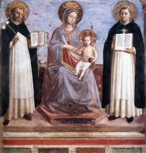 Virgin And Child With Sts Dominic And Thomas Aquinas — Fra Angelico, Early Renaissance