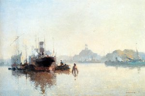 Harbour At Amsterdam — Cornelis Vreedenburgh