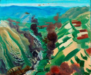 Study For 'the Destruction Of The Turkish Transport In The Gorge Of The Wadi Fara, Palestine' — Sydney William Carline, Expressionism