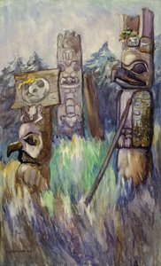 Cha-atl, Field With Pole — Emily Carr, Early Totems