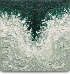 Emerging Verdant Shadows: A Monumental Study In Sculptural Forest Impasto And Light — David Moreau